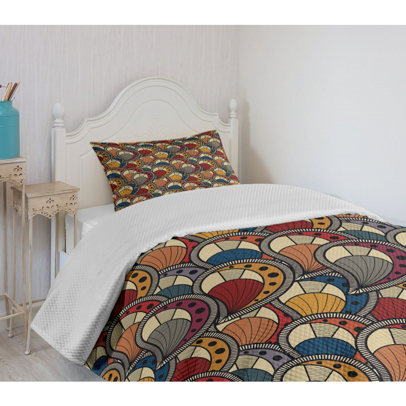 Abstract Paisley Motifs Bedspread Set