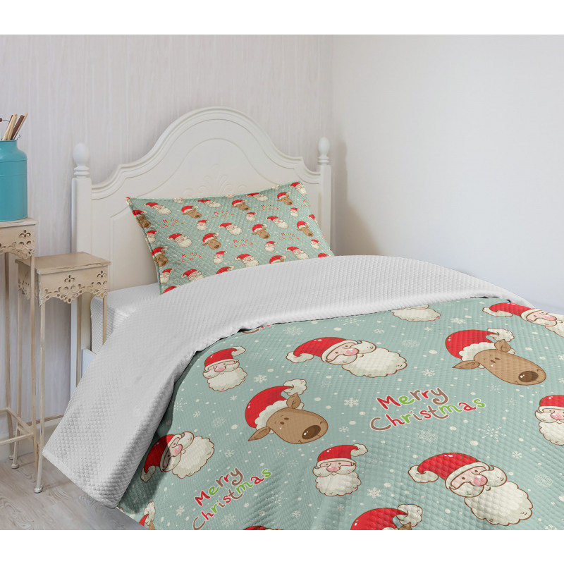 Santa Deer Vintage Bedspread Set