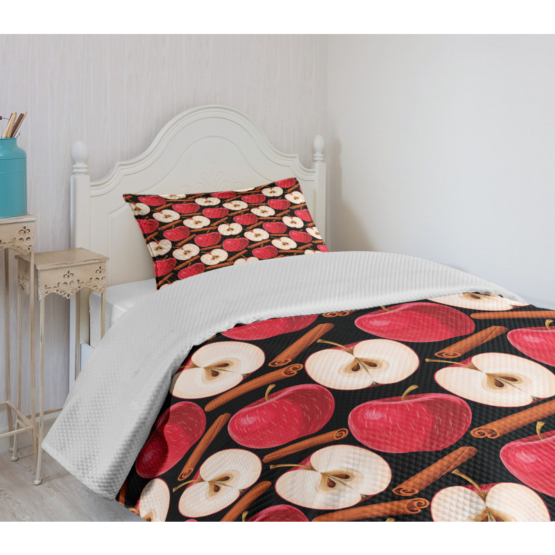 Cinnamon Sticks Fruits Bedspread Set