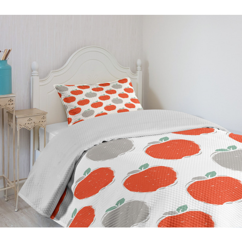 Doodle Style Fruit Bedspread Set