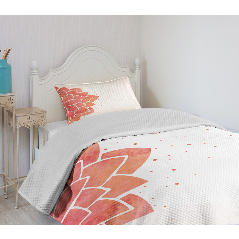 Aquarelle Half Flower Bedspread Set
