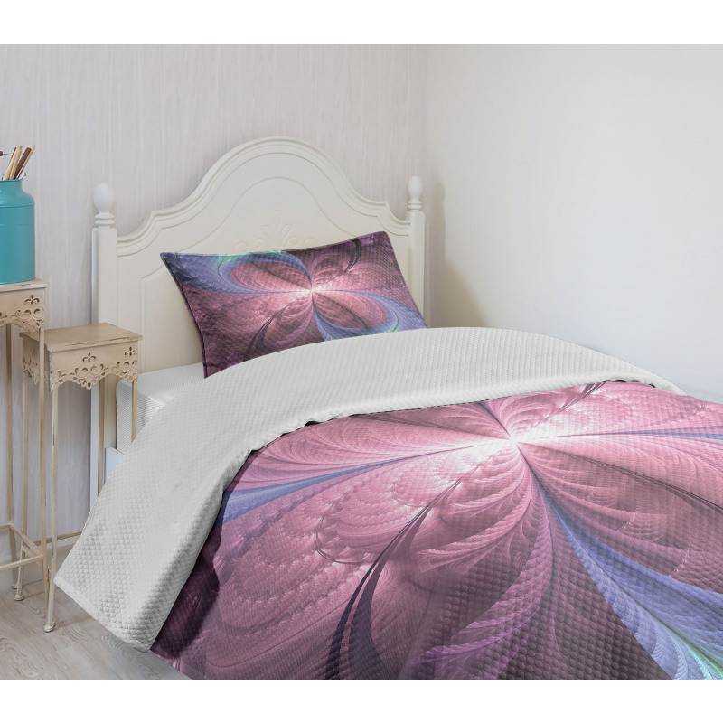 Floral Vortex Design Bedspread Set