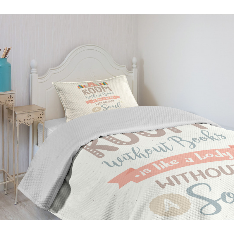 Book Shelf and a Words Bedspread Set