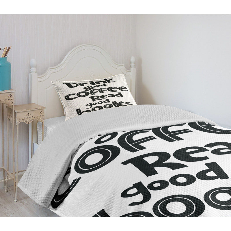 Coffee and Books Bedspread Set