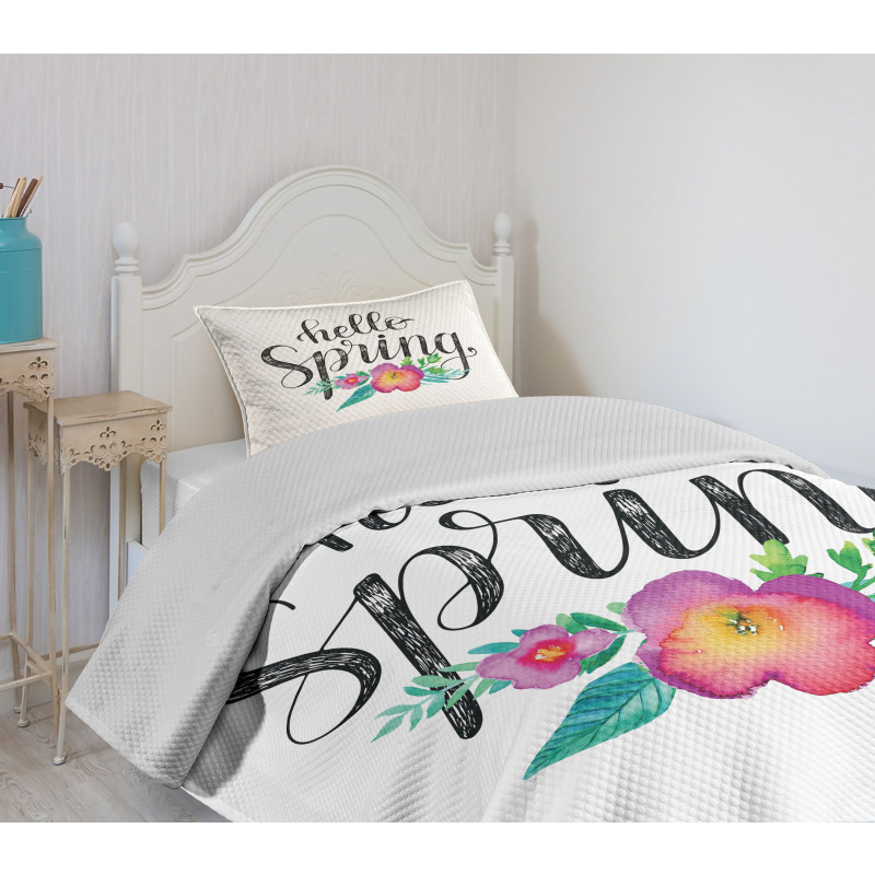 Springtime in Watercolors Bedspread Set