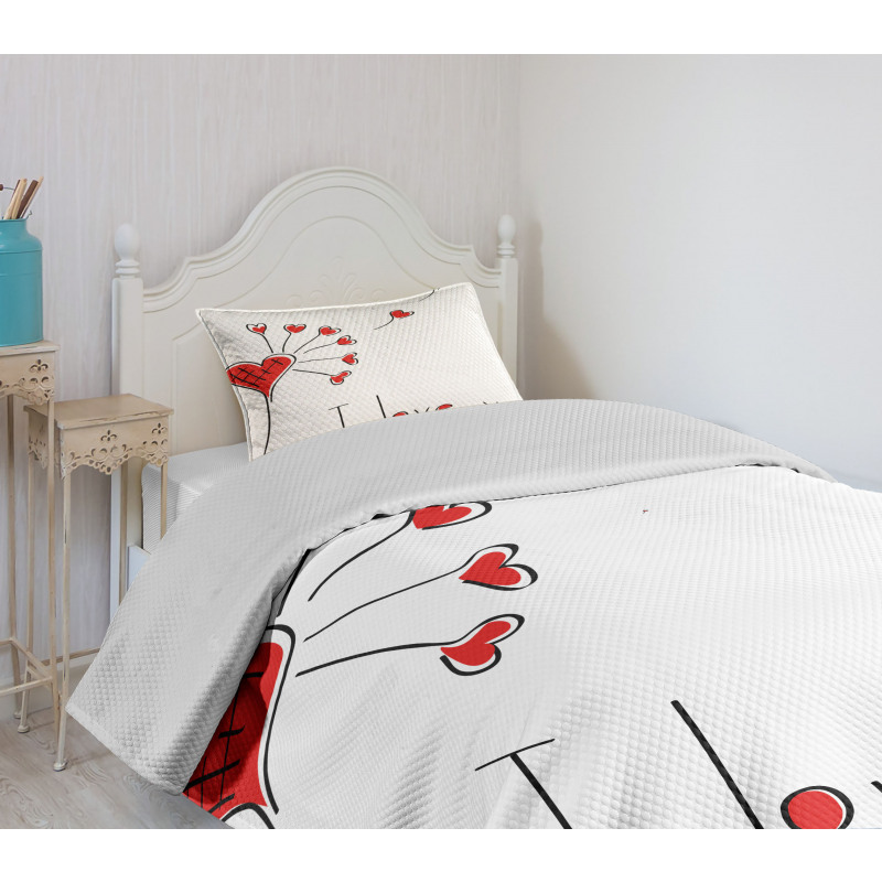 Dandelion with Hearts Bedspread Set