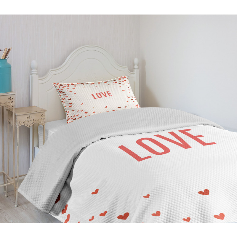 Romance Illustration Heart Bedspread Set