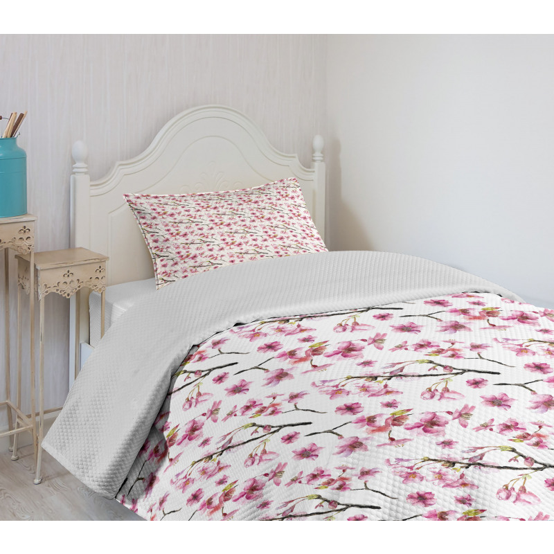 Sakura Branch Bedspread Set