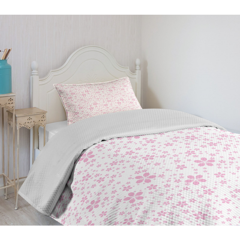 Pink Flora Bedspread Set