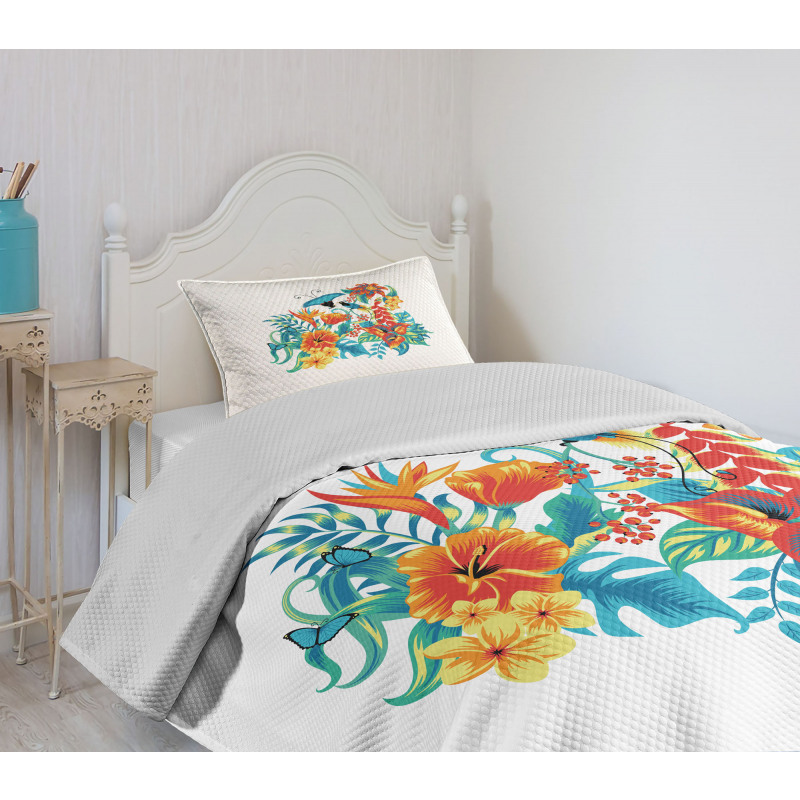 Exotic Jungle Foliage Bedspread Set