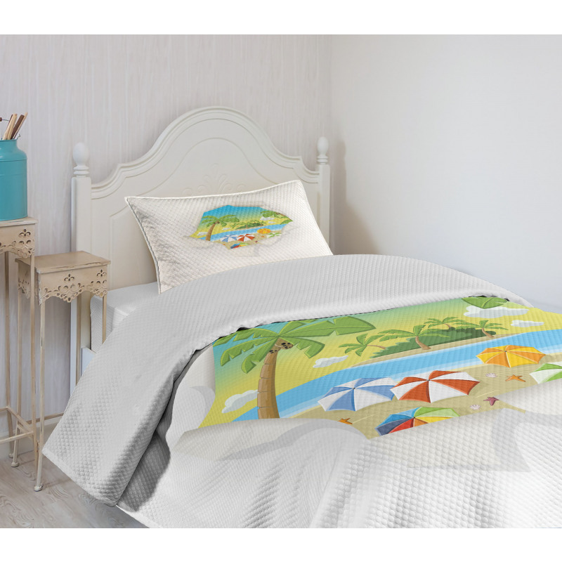 Tropical Elements Ocean Bedspread Set