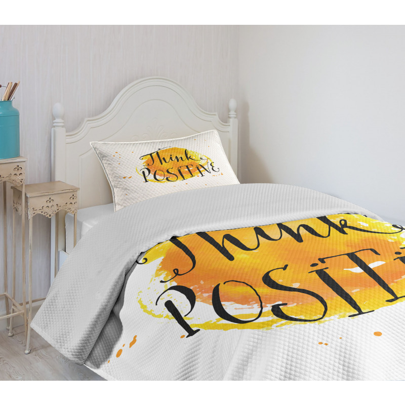 Color Splash Words Bedspread Set