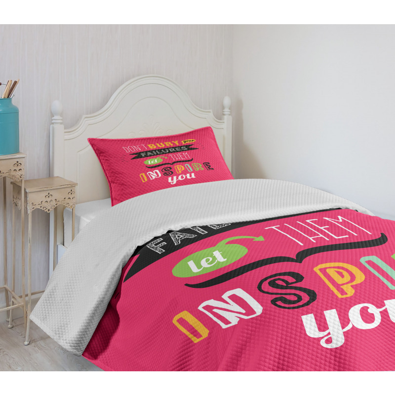 Positive Saying Bedspread Set