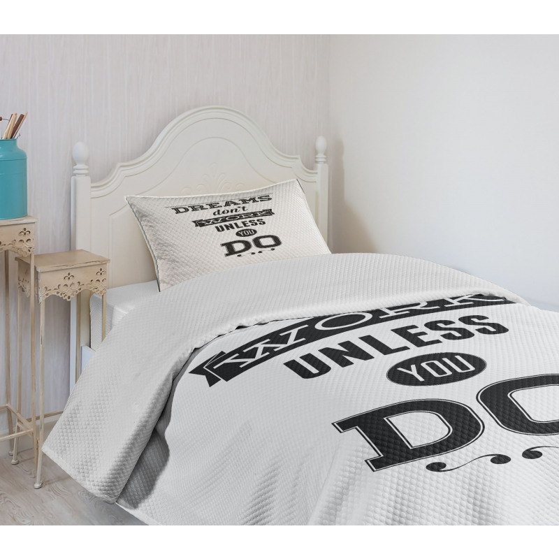 Future Goals Words Bedspread Set