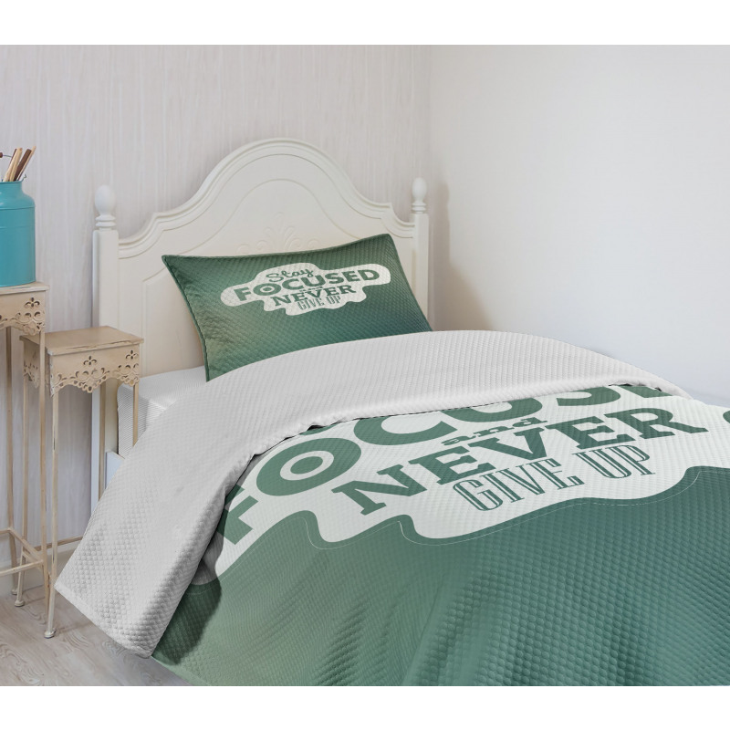 Stay Focused Words Bedspread Set