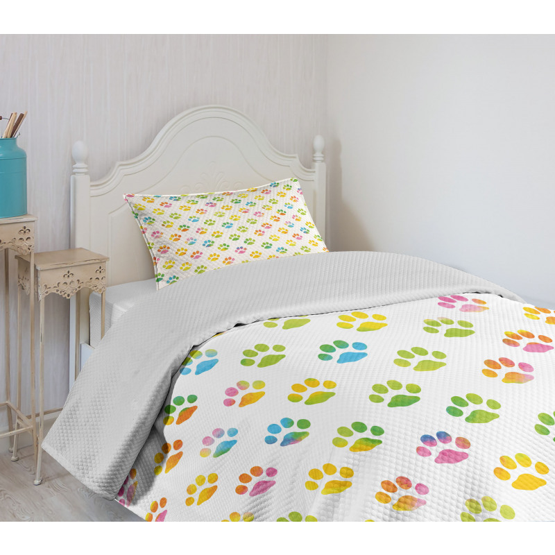 Abstract Footprint Bedspread Set