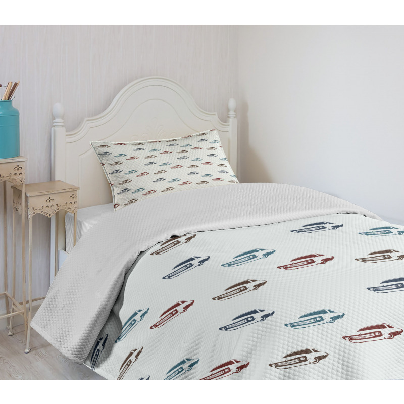 Retro American Vehicles Bedspread Set