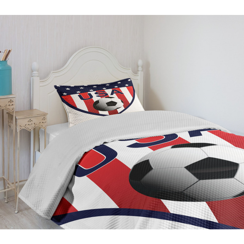 Stars and Vertical Stripes Bedspread Set