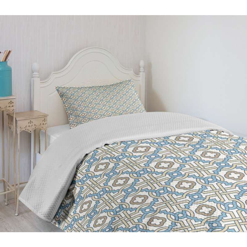 Circular Star Tile Motif Bedspread Set