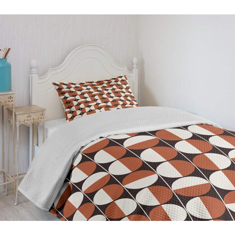 Bicolor Circles Bedspread Set