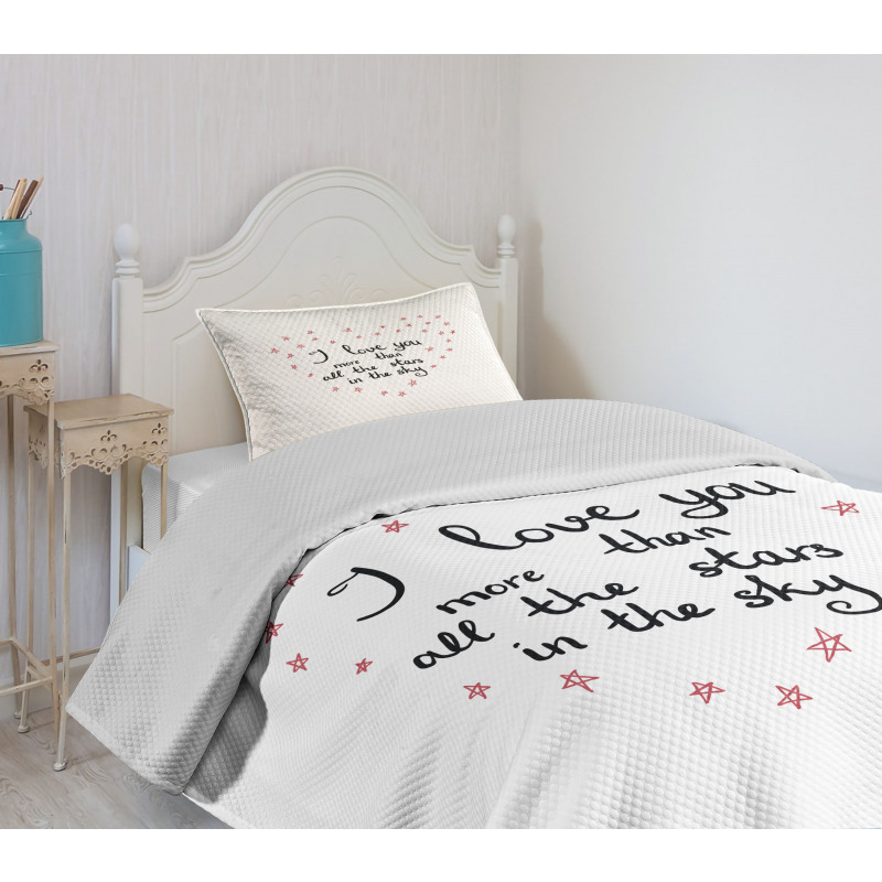 Stars Heart Shape Bedspread Set