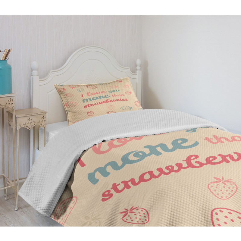 Pastel Strawberry Bedspread Set