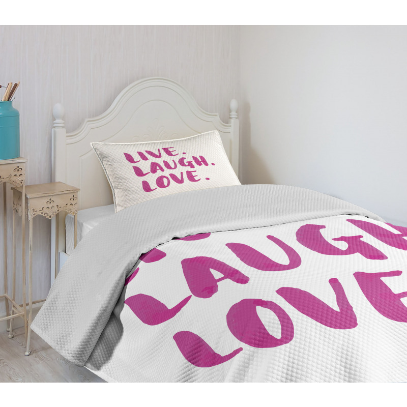 Positive Words Bedspread Set