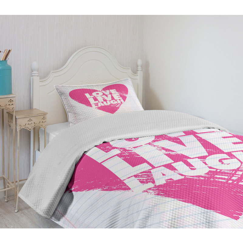 Notebook Words Bedspread Set