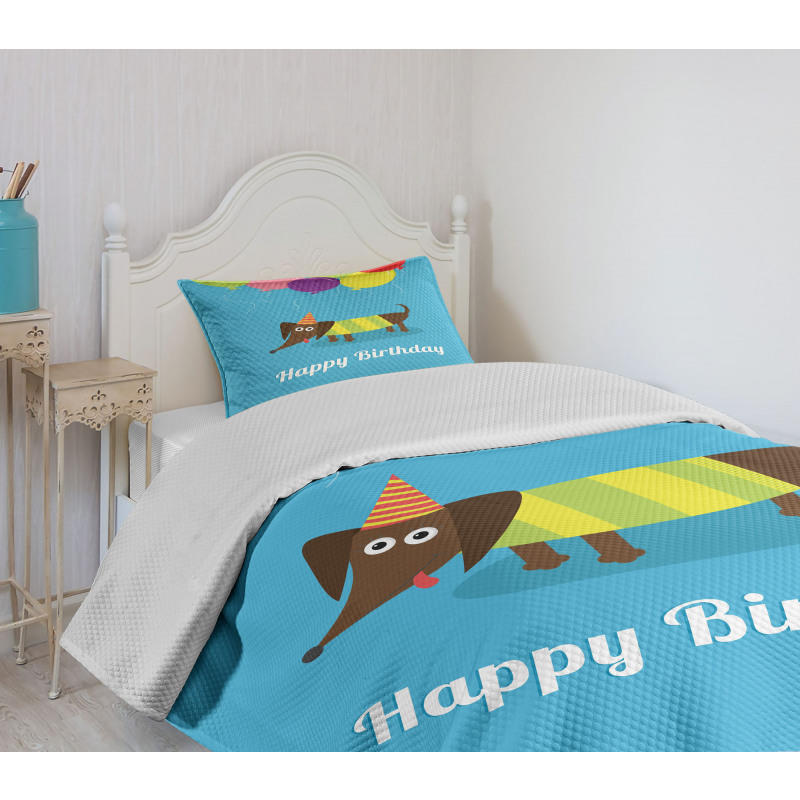 Dog and Balloons Bedspread Set