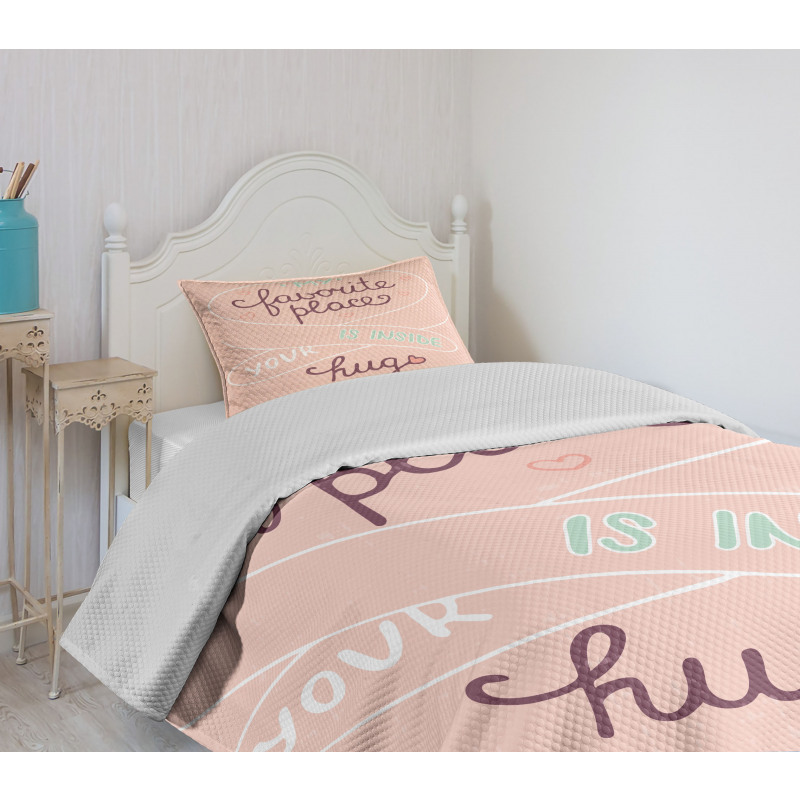 Typography with Soft Color Bedspread Set