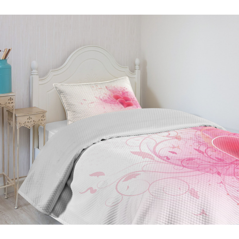 Floral Arrangement Romance Bedspread Set