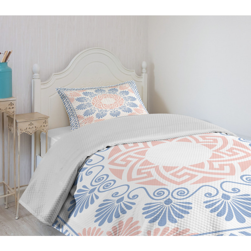 Pastel Floral Grecian Bedspread Set