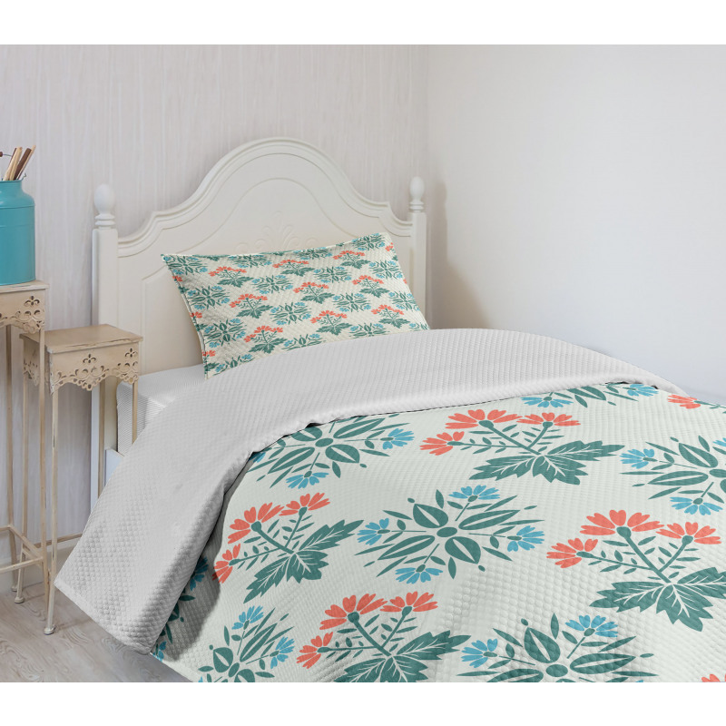 Abstract Spring Motifs Bedspread Set