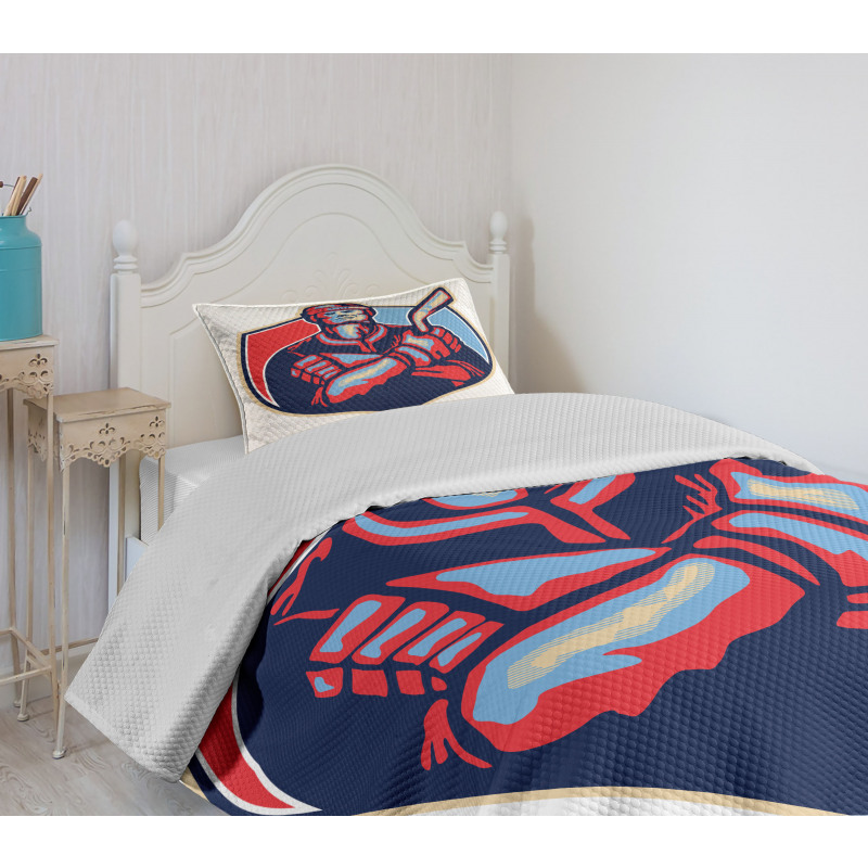 Player Holding Stick Bedspread Set