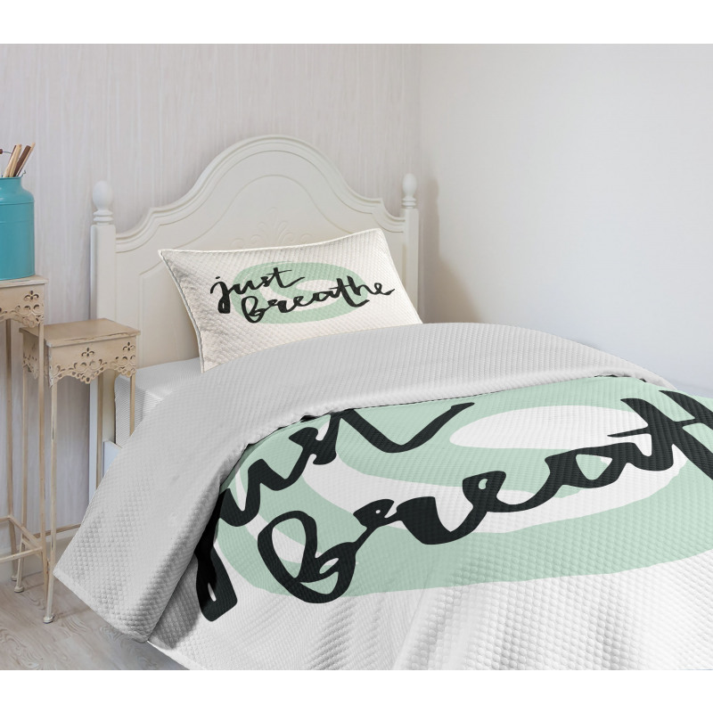 Modern Brush Words Bedspread Set