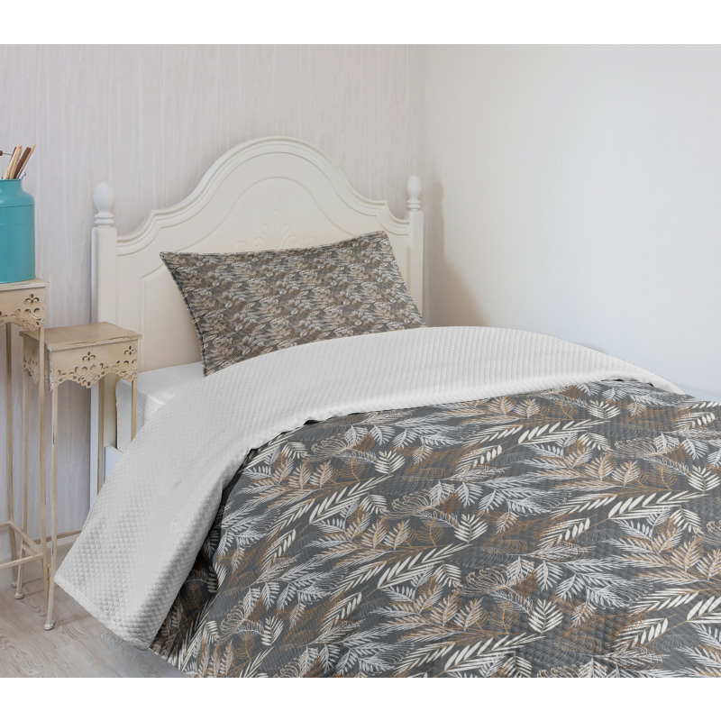 Rustic Branches Leaves Bedspread Set