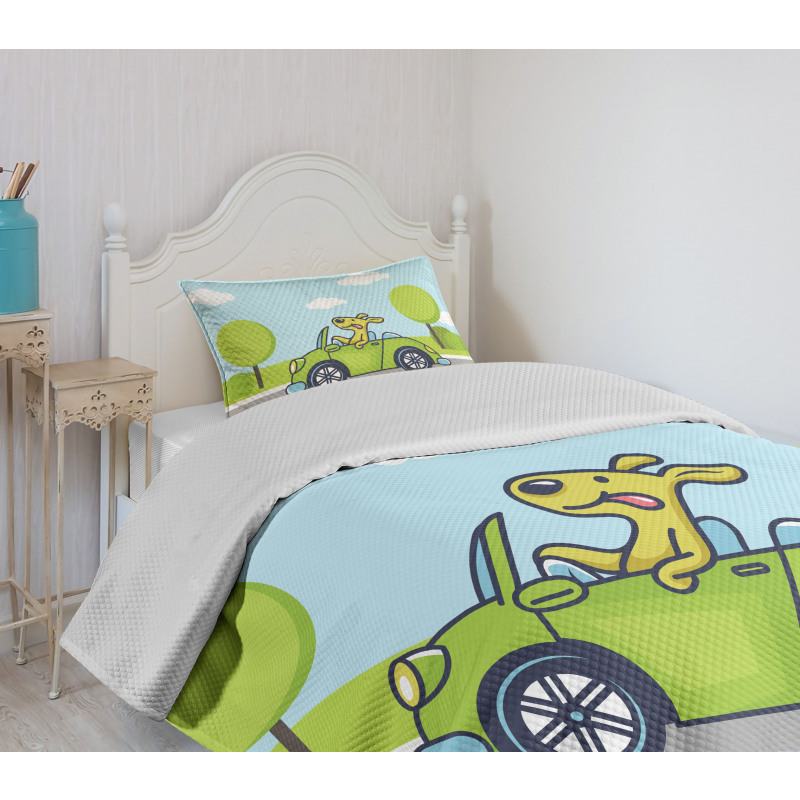 Puppy on the Road Bedspread Set