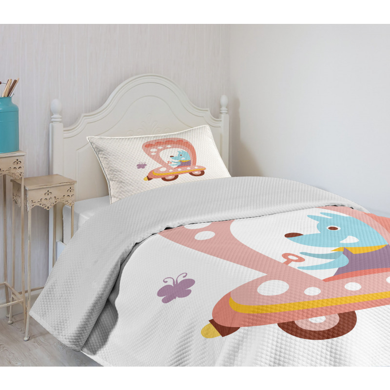 Cartoon Car Puppy Bedspread Set