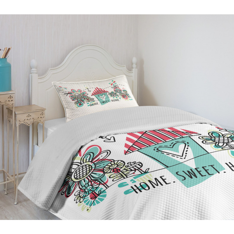 House Heart Shape Bedspread Set