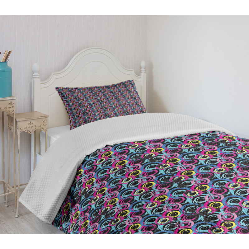 Spiral Brush Graffiti Bedspread Set