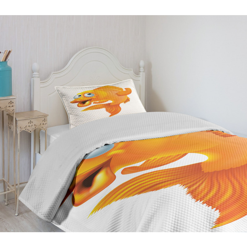 Happy Playful Goldfish Bedspread Set