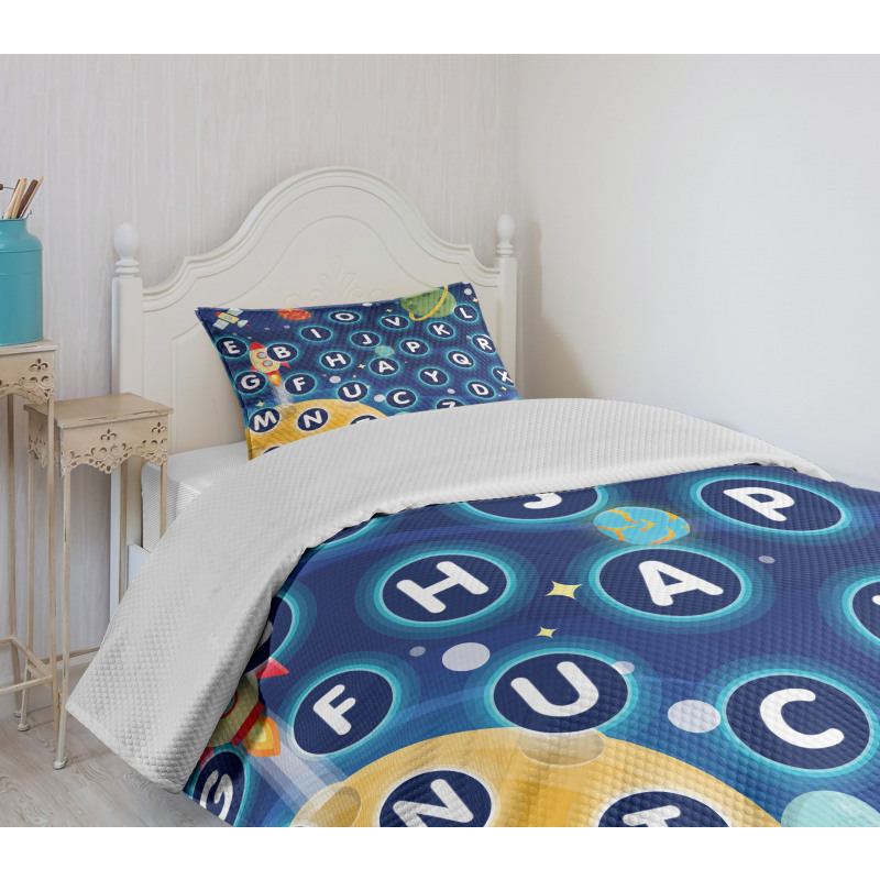 Space Letters Bedspread Set