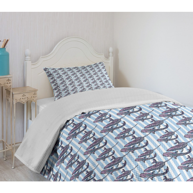 Giant Marine Mammals Bedspread Set