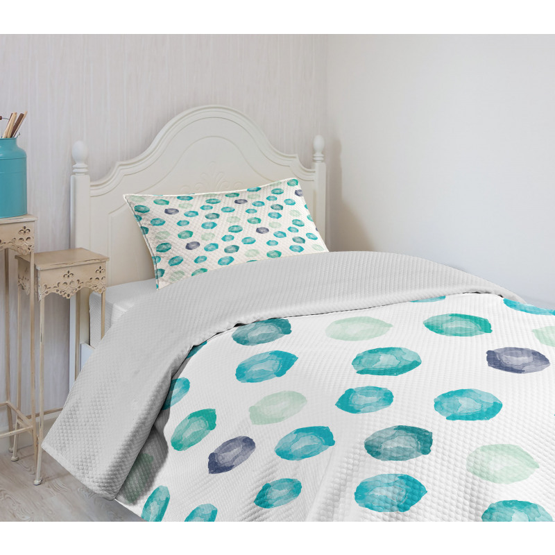 Round Shapes Pastel Colors Bedspread Set