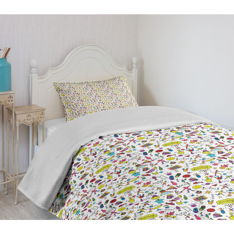 Cheery Colorful Cartoon Bedspread Set