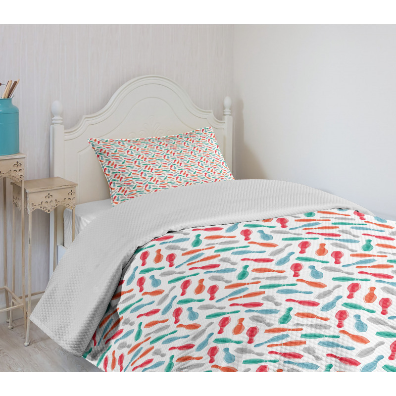 Watercolor Skittles Bedspread Set