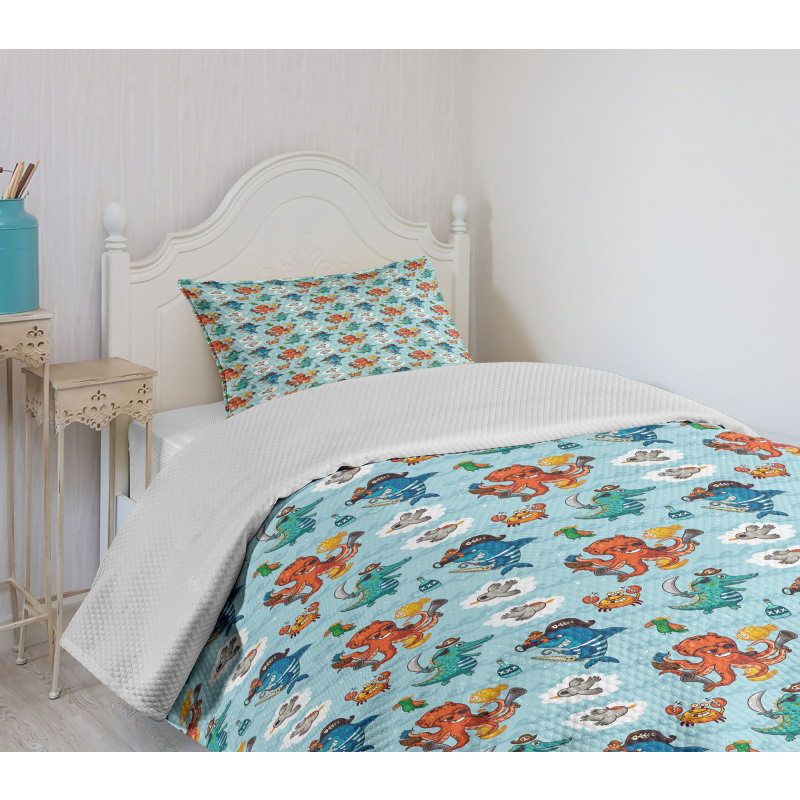 Cartoon Piracy Elements Bedspread Set