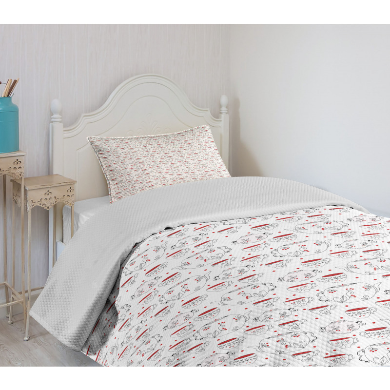 Doodle Style Crockery Bedspread Set