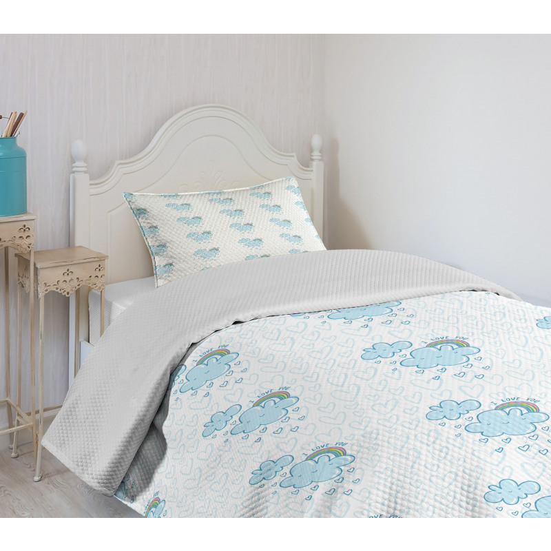Blue Valentine Cloud Bedspread Set