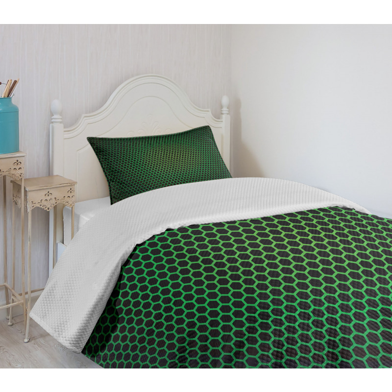 Grid Tile Polygons Bedspread Set